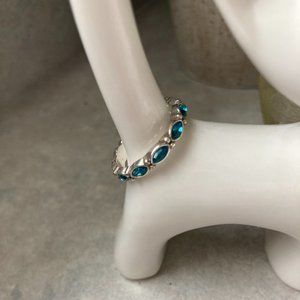 Brighton Crystal Aqua Blue stackable ring